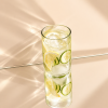 4-pack Drinkglazen met Glazen Rietjes