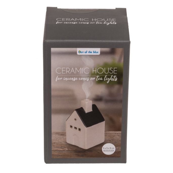 Keramieken huisje voor wierookkegels 