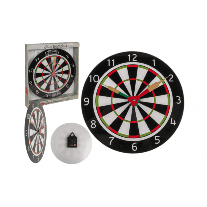 Verzamelfoto Glass-Wall clock, Dart Match