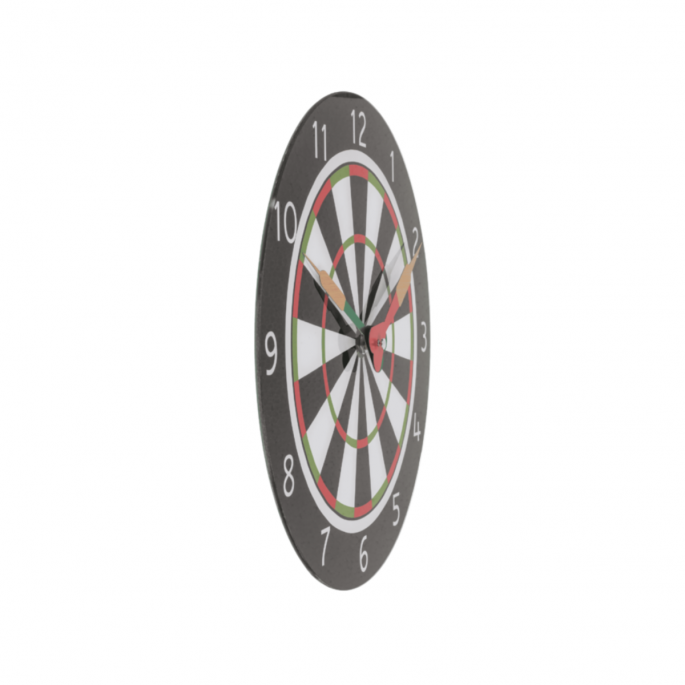 Zij aanzicht Glass-Wall clock, Dart Match
