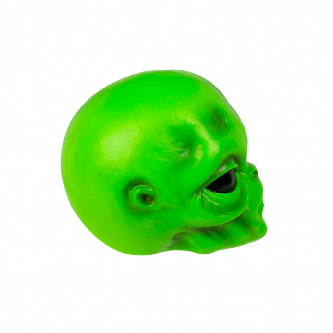 Groen Alien hoofd, ook leuk voor Halloween