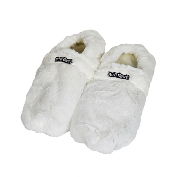Magnetron Sloffen Deluxe - Wit - Snel en Makkelijk Opgewarmde Pantoffels - One Size Fits All - Luxe Uitvoering - Lavendel Lijnzaad - Hot Feet Sloffen