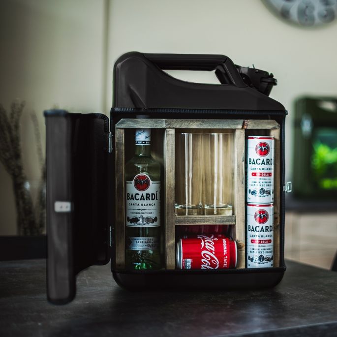 Jerrycan Bar – Sterke Drank - Zwart | MegaGadgets