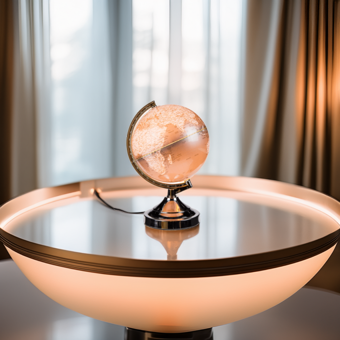 Globe Lamp op een tafel in een luxe setting