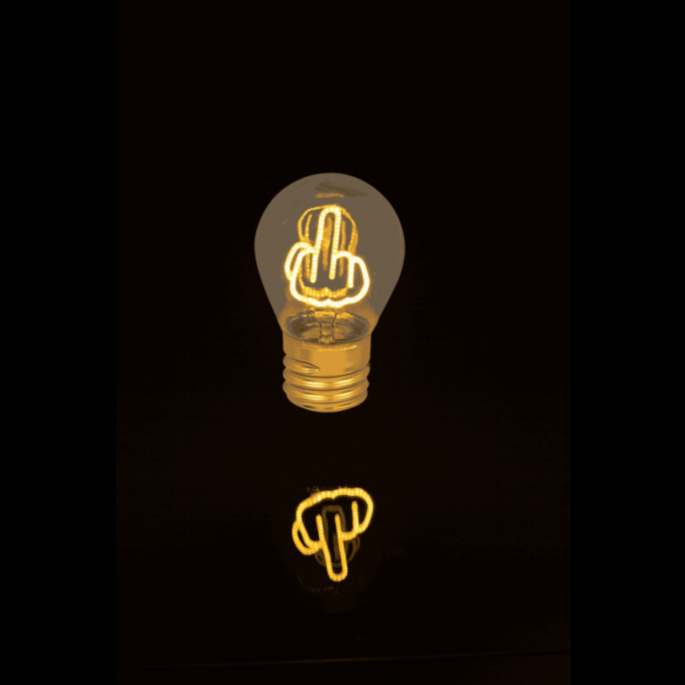 Light Bulb, middle finger 
