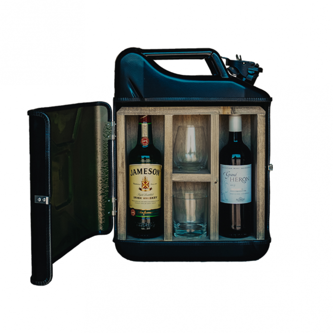 Jerrycan His & Hers Bar - Groen, Rood en Zwart - Origineel Huwelijkscadeau - Exclusief Drank - Stijlvol en Praktisch