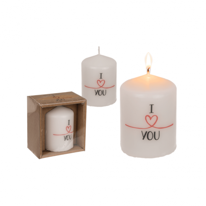 Verzamelfoto Pillar candle. I love you