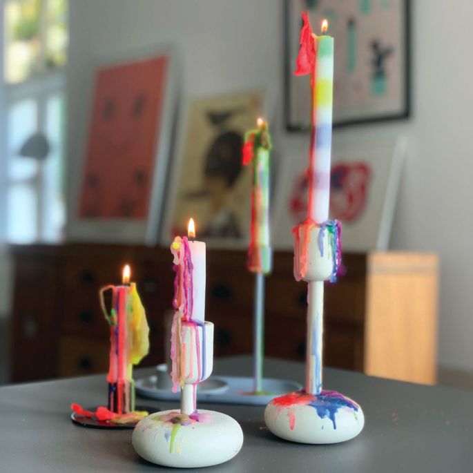 Rainbow Drip Candles 2pcs
