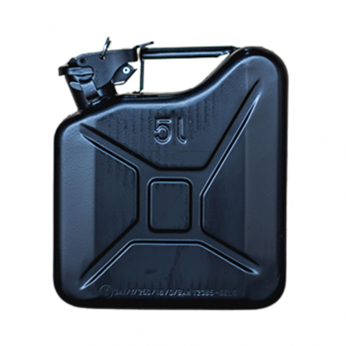 Stalen Jerrycan 5L - Zwart - Hoogwaardig staal - Decoratief Item - Origineel Cadeau