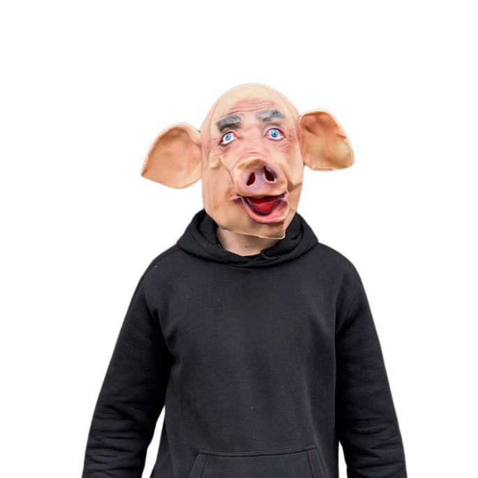 Varkenshoofd masker roze