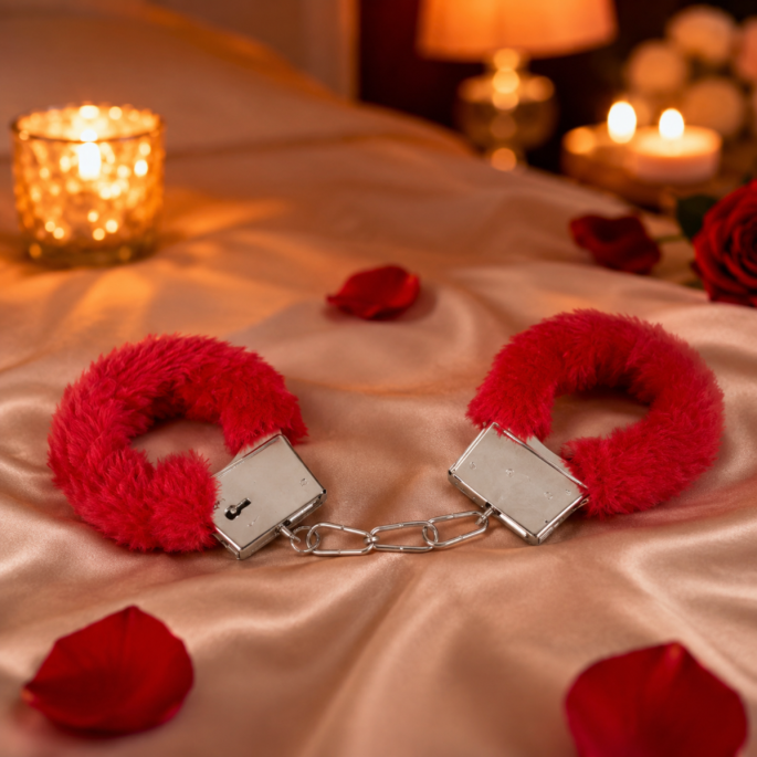 Plush Handboeien Rood
