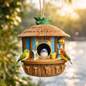 Tiki Bar Vogelhuisje - Weerbestendig - 19x17x17 cm